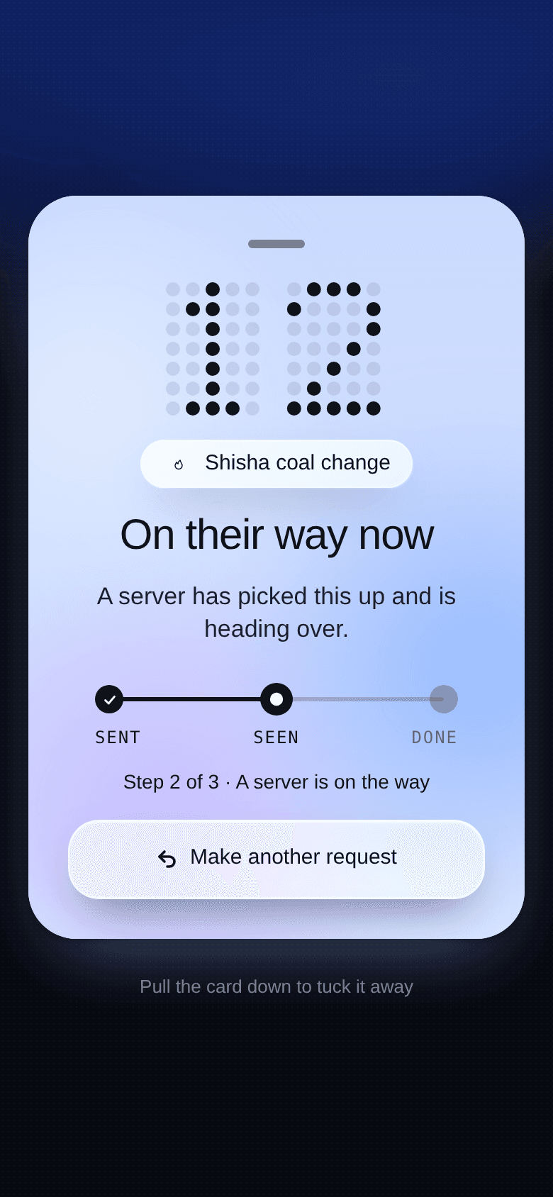 OnCue’s actual status screen, populated with sample venue data