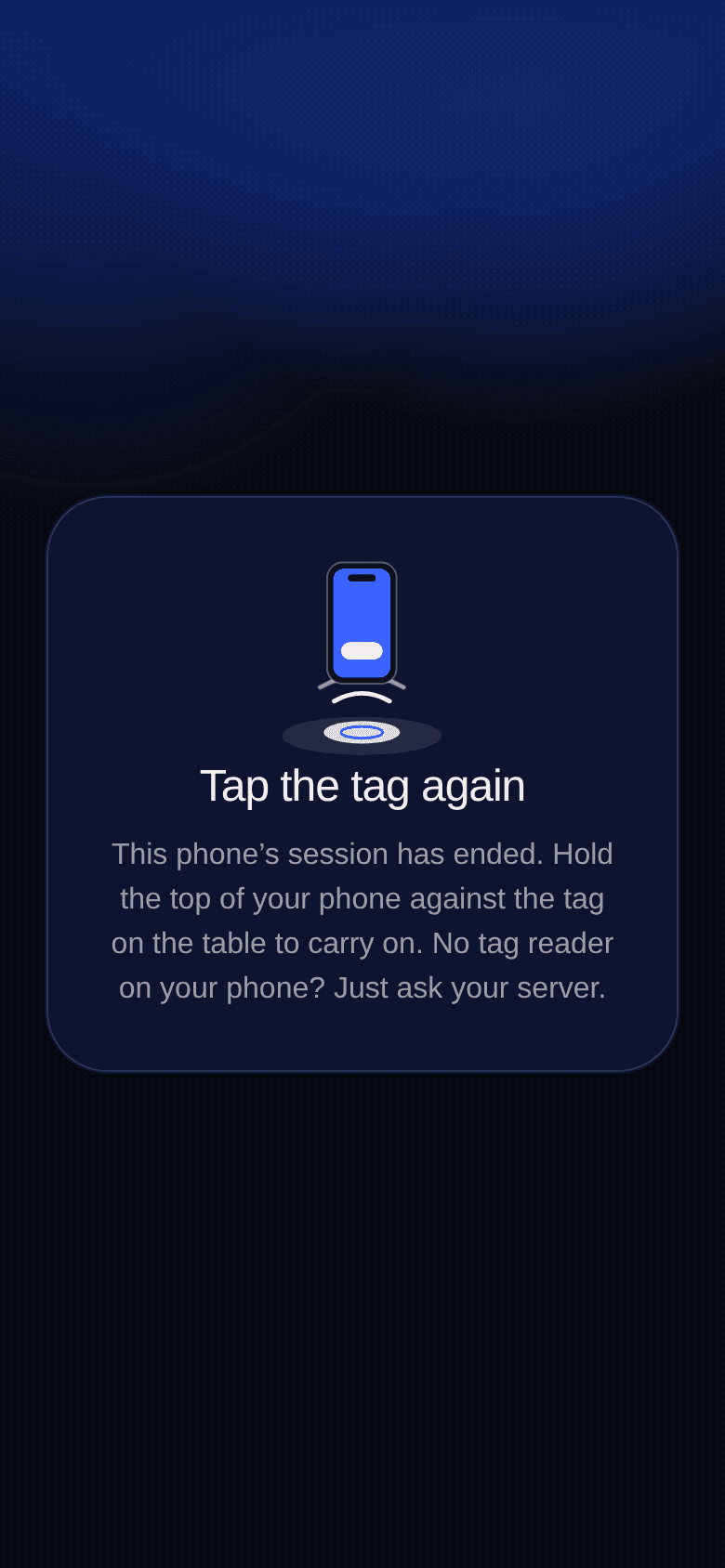 OnCue’s actual tag screen, populated with sample venue data